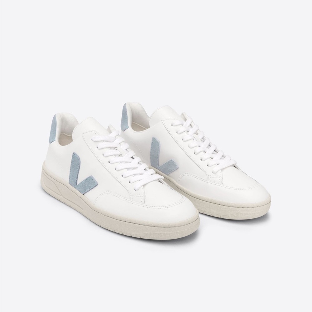 Veja V-12 - Leather White Steel